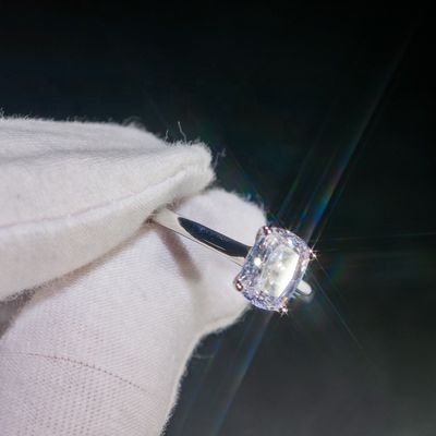 High Quality GRA Bling VVS D Color Moissanite 925 Sterling Silver Pass Diamond Tester Radiant Cut Ring for Women Men