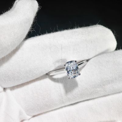High Quality GRA Bling VVS D Color Moissanite 925 Sterling Silver Pass Diamond Tester Radiant Cut Ring for Women Men