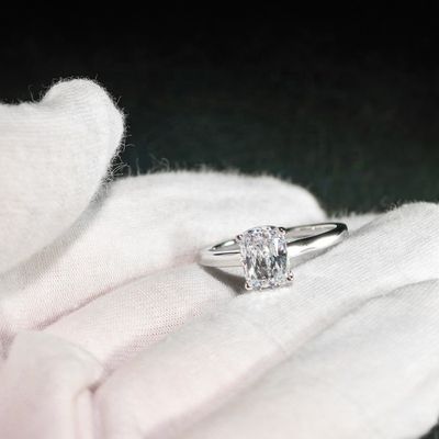 High Quality GRA Bling VVS D Color Moissanite 925 Sterling Silver Pass Diamond Tester Radiant Cut Ring for Women Men