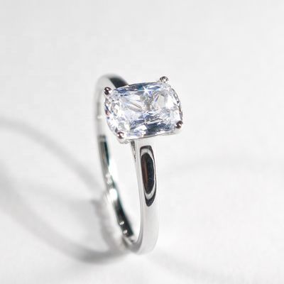 High Quality GRA Bling VVS D Color Moissanite 925 Sterling Silver Pass Diamond Tester Radiant Cut Ring for Women Men