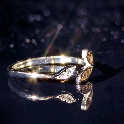 2025 Fine Jewelry GRA High Quality Iced Out 925 Silver Pass Diamond Tester Moissanite Open Ended Leaves Ring for Women Gift