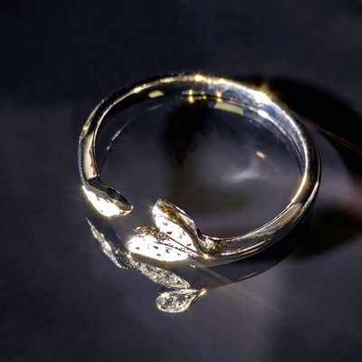2025 Fine Jewelry GRA High Quality Iced Out 925 Silver Pass Diamond Tester Moissanite Open Ended Leaves Ring for Women Gift