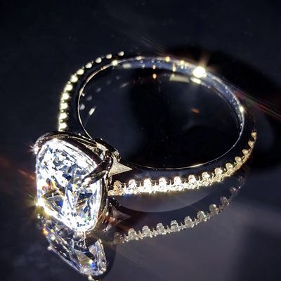 Pass Diamond Tester Luxury D Color Moissanite Halo  Women's Radiant Cut Square Ring With 925 Sterling Silver GRA Wedding Gift