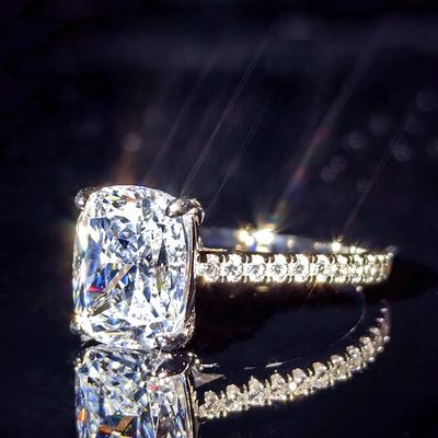 Pass Diamond Tester Luxury D Color Moissanite Halo  Women's Radiant Cut Square Ring With 925 Sterling Silver GRA Wedding Gift