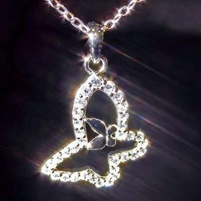 Factory Direct GRA Iced Bling VVS D Color Moissanite 925 Sterling Silver Butterfly Necklace for Women Passes Diamond Tester