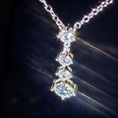 High Quality 925 Sterling Silver Minimalist Moissanite Necklace for Women Iced Bling VVS Claw Setting with Pass Diamond Tester