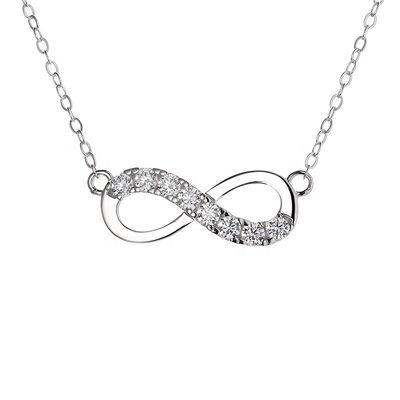 Minimalist 925 Silver GRA Gift Women's Infinity Symbol Lemniscate Necklace Pass Diamond Tester D Color Moissanite