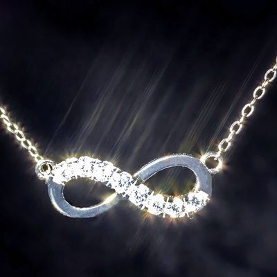 Minimalist 925 Silver GRA Gift Women's Infinity Symbol Lemniscate Necklace Pass Diamond Tester D Color Moissanite
