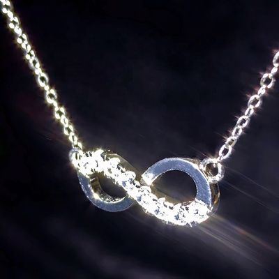 Minimalist 925 Silver GRA Gift Women's Infinity Symbol Lemniscate Necklace Pass Diamond Tester D Color Moissanite