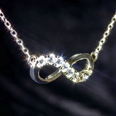 Minimalist 925 Silver GRA Gift Women's Infinity Symbol Lemniscate Necklace Pass Diamond Tester D Color Moissanite