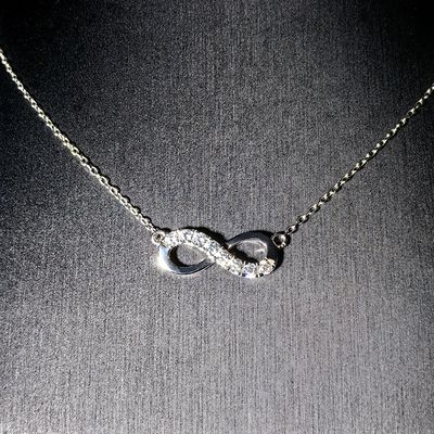 Minimalist 925 Silver GRA Gift Women's Infinity Symbol Lemniscate Necklace Pass Diamond Tester D Color Moissanite