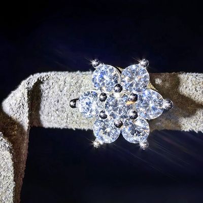 GRA Iced Out Bling 925 Sterling Silver Pass Diamond Tester VVS Moissanite Star David Hexagram Stud Earrings for Women Men