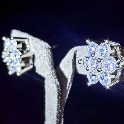 GRA Iced Out Bling 925 Sterling Silver Pass Diamond Tester VVS Moissanite Star David Hexagram Stud Earrings for Women Men