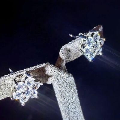 GRA Iced Out Bling 925 Sterling Silver Pass Diamond Tester VVS Moissanite Star David Hexagram Stud Earrings for Women Men