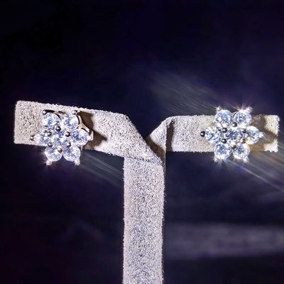 GRA Iced Out Bling 925 Sterling Silver Pass Diamond Tester VVS Moissanite Star David Hexagram Stud Earrings for Women Men