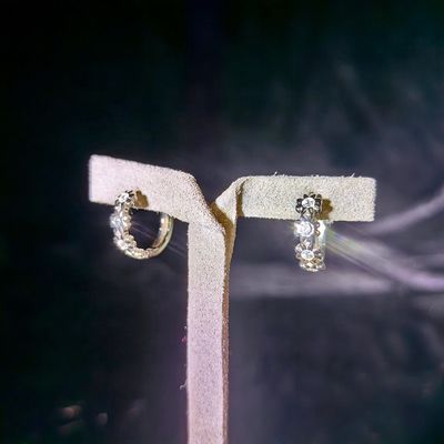 GRA Fine Jewelry D Color Moissanite Women Cute Daisy Flower Hoop Earrings With 925 Sterling Silver Pass Diamond Tester