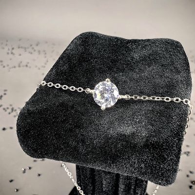 Factory Wholesale 925 Sterling Silver Rhodium Gold Plated Fashionable Moissanite Charm Chain Link Bracelet for Women and Girls