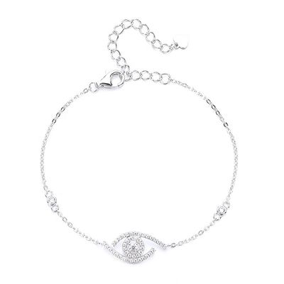 Factory Nazar Boncugu Adjustable 925 Silver GRA Blue Evil Devil Eye VVS Moissanite Charm Bracelets for Women