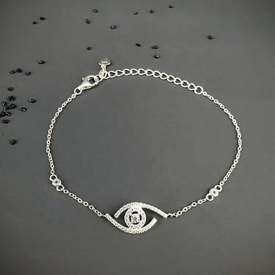 Factory Nazar Boncugu Adjustable 925 Silver GRA Blue Evil Devil Eye VVS Moissanite Charm Bracelets for Women