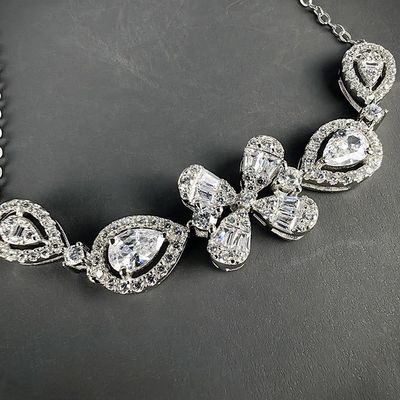 Light Luxury 925 Sterling Silver Rhodium Plated Four Leaf Clover Moissanite Charm Women's Wedding Bracelet Chain Link New Design