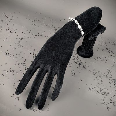 Trendy Fine Jewelry Light Luxury 925 Sterling Silver Rhodium Plated Exquisite Pear Cut Moissanite Charm Bracelet Women