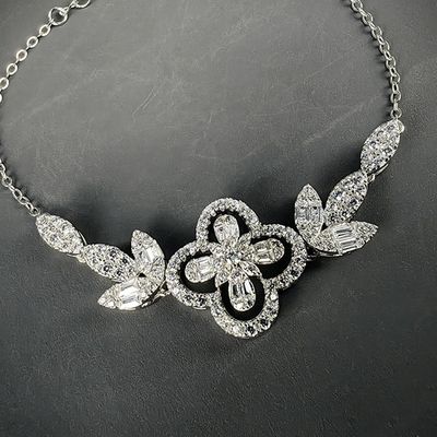 Pass Diamond Tester GRA Luxury Four Leaf Clover 925 Silver Bling VVS Baguette Moissanite Bracelet for Women Wedding Party