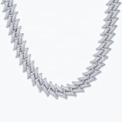 Hip Hop VVS Moissanite Men's GRA Iced Out Spiked Figaro Infinity Link Cuban Chain With 925 Sterling Silver Pass Diamond Tester
