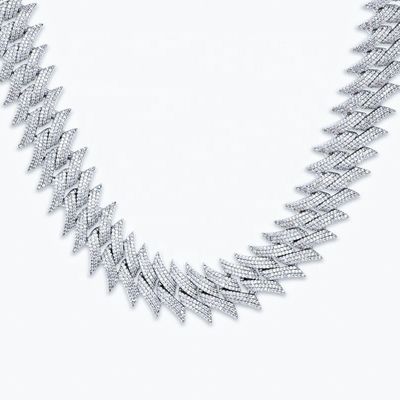 Hip Hop VVS Moissanite Men's GRA Iced Out Spiked Figaro Infinity Link Cuban Chain With 925 Sterling Silver Pass Diamond Tester