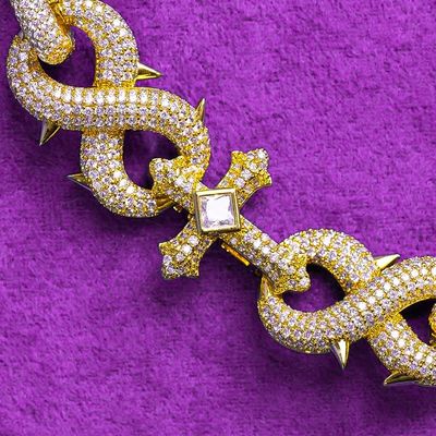 Factory Direct  Hip Hop GRA Bling VVS Moissanite 925 Sterling Silver Pass Diamond Tester Infinity Cross Link Cuban Chain for Men