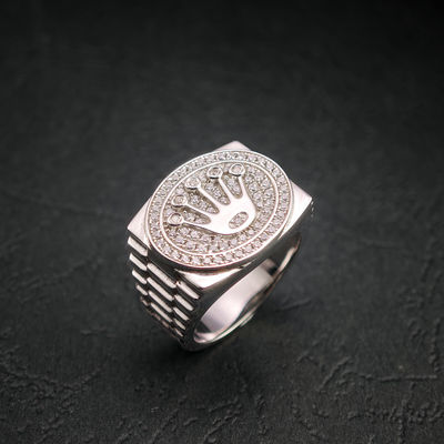 High Quality Hip Hop GRA Iced Out Bling VVS D Color Moissanite 925 Sterling Silver Pass Diamond Tester Palm Ring for Men Party
