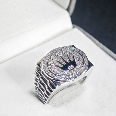 High Quality Hip Hop GRA Iced Out Bling VVS D Color Moissanite 925 Sterling Silver Pass Diamond Tester Palm Ring for Men Party