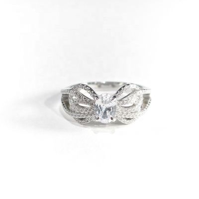 GRA High Quality Iced Out Bling 925 Sterling Silver Pass Diamond Tester VVS Oval Moissanite Cluster Bow Ring for Women