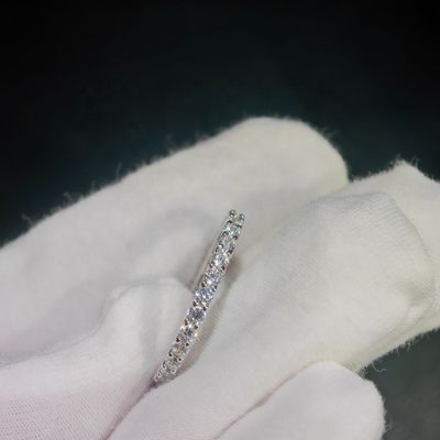High Quality Bling 925 Sterling Silver Pass Diamond Tester  VVS Moissanite Claw Setting Eternity Band Ring for Women Gift