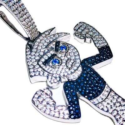 Custom 925 Silver Hip Hop Rapper Pendant for Men Iced Out Cartoon Character Design Moissanite Diamond Necklace Fine Jewelry