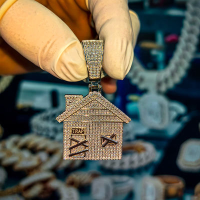 High Quality GRA Pass Diamond Tester Hip Hop 925 Solid Silver Fine Jewelry Iced Out Bling VVS Moissanite Traphouse  Pendant