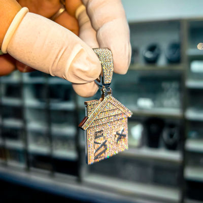 High Quality GRA Pass Diamond Tester Hip Hop 925 Solid Silver Fine Jewelry Iced Out Bling VVS Moissanite Traphouse  Pendant