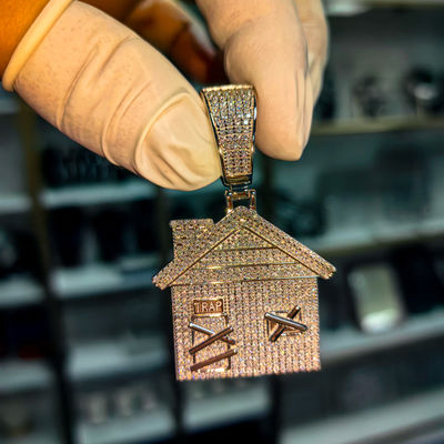 High Quality GRA Pass Diamond Tester Hip Hop 925 Solid Silver Fine Jewelry Iced Out Bling VVS Moissanite Traphouse  Pendant