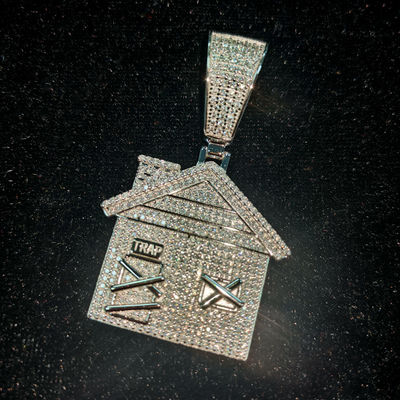 High Quality GRA Pass Diamond Tester Hip Hop 925 Solid Silver Fine Jewelry Iced Out Bling VVS Moissanite Traphouse  Pendant