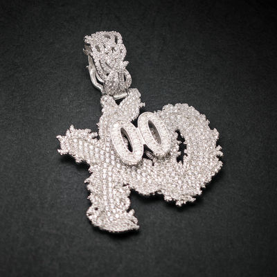 Hip Hop GRA Bling Iced Out VVS Moissanite 925 Sterling Silver Pass Diamond Tester Cluster Custom Letter XO  Pendant for Men