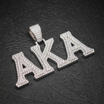 Pass Diamond Tester Hip Hop D Color Moissanite Men's Cluster Custom Letter AKA Pendant With 925 Sterling Silver GRA Party Gift