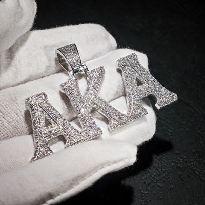 Pass Diamond Tester Hip Hop D Color Moissanite Men's Cluster Custom Letter AKA Pendant With 925 Sterling Silver GRA Party Gift