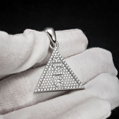 Hip Hop Fine Jewelry Passd Diamond Tester 925 Sterling Silver VVS Moissanite Cluster Custom Triangle Shape Pendant for Men Women