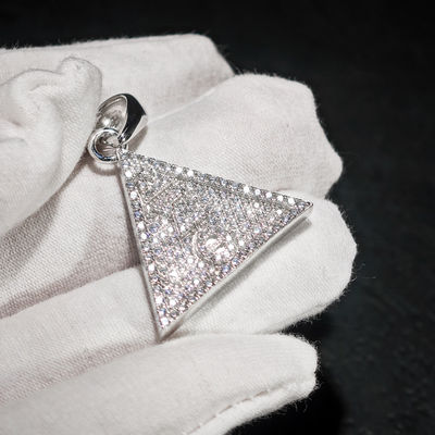 Hip Hop Fine Jewelry Passd Diamond Tester 925 Sterling Silver VVS Moissanite Cluster Custom Triangle Shape Pendant for Men Women
