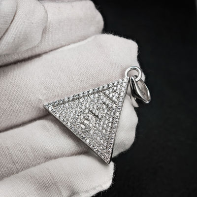 Hip Hop Fine Jewelry Passd Diamond Tester 925 Sterling Silver VVS Moissanite Cluster Custom Triangle Shape Pendant for Men Women