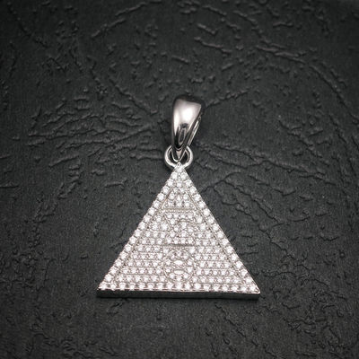 Hip Hop Fine Jewelry Passd Diamond Tester 925 Sterling Silver VVS Moissanite Cluster Custom Triangle Shape Pendant for Men Women