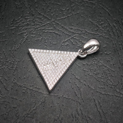 Hip Hop Fine Jewelry Passd Diamond Tester 925 Sterling Silver VVS Moissanite Cluster Custom Triangle Shape Pendant for Men Women