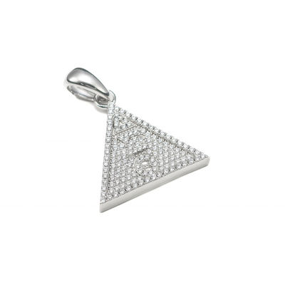 Hip Hop Fine Jewelry Passd Diamond Tester 925 Sterling Silver VVS Moissanite Cluster Custom Triangle Shape Pendant for Men Women