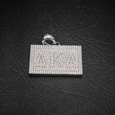 GRA Hip Hop Iced Out Bling 925 Sterling Silver Pass Diamond Tester VVS Moissanite Custom Square Letter AKA Pendant for Men Women