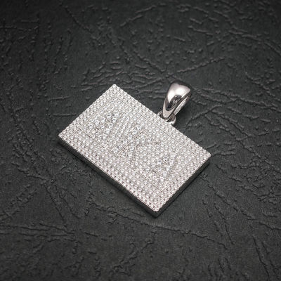 GRA Hip Hop Iced Out Bling 925 Sterling Silver Pass Diamond Tester VVS Moissanite Custom Square Letter AKA Pendant for Men Women