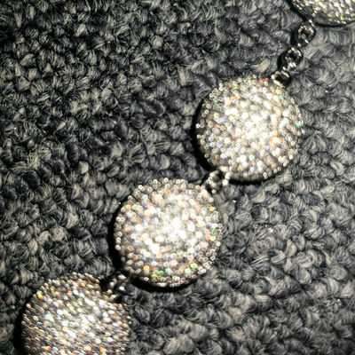 Pass Diamond Tester D Color VVS Moissanite Rosary Diamond 925 Silver Iced Out Virgin Mary 15mm Ball Chain With Cross Pendant